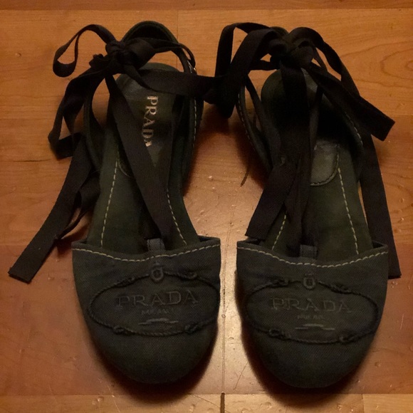 Prada Flats with Ribbon Laces - Picture 4 of 8